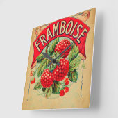 Affiche framboise, fruit, strawberry, raspberry, s スクエア壁時計 (傾斜)