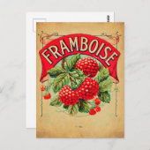 Affiche framboise, fruit, strawberry, raspberry, s ポストカード (正面/裏面)
