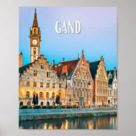 Affiche Gand Belgique写真ヴィンテージ ポスター