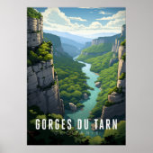 Affiche Gorges du Tarn - France - illustration ポスター (正面)