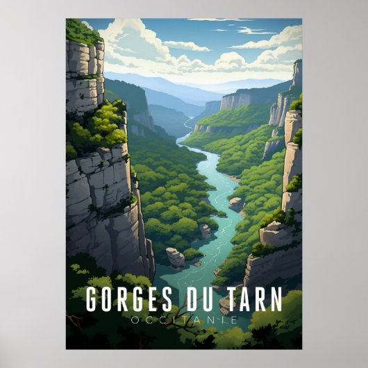Affiche Gorges du Tarn - France - illustration ポスター (正面)