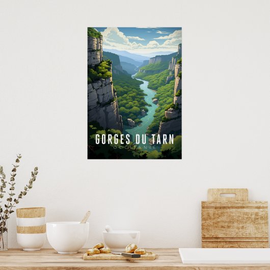 Affiche Gorges du Tarn - France - illustration ポスター (キッチン)