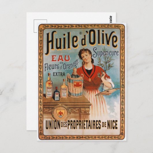 Affiche huile d'olive ポストカード (正面/裏面)