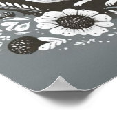 Affiche illustration folk art “Ecureuil“ ポスター (角)