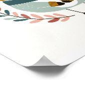 Affiche illustration folk art motif “oiseau“ ポスター (角)