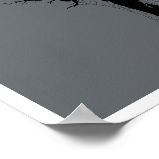 Affiche Landscape moon, tree & eagle wall art ポスター (角)