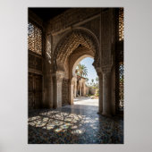 Affiche Maroc, arche traditionnelle et décoration ポスター (正面)
