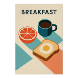 Affiche minimaliste : BREAKFAST ポスター