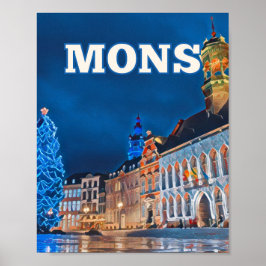 Affiche Mons Belgique写真ヴィンテージ ポスター
