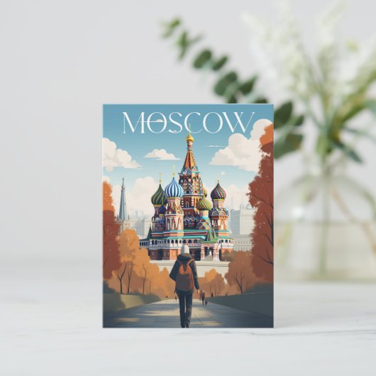 Affiche - Moscow - Russia -Saint Basil's Cathedral ポストカード (スタンド正面)