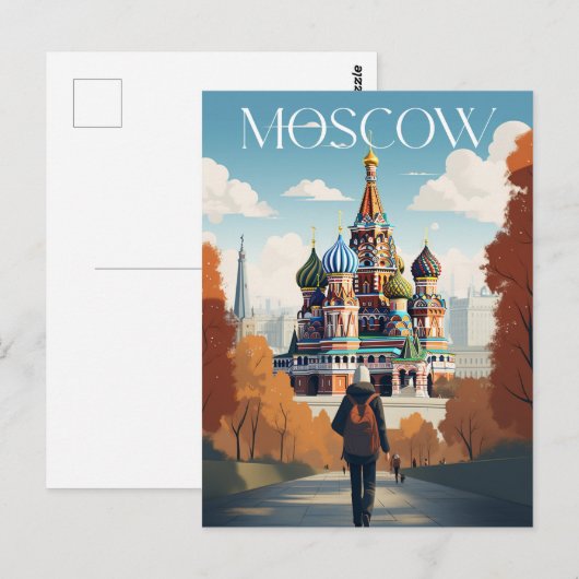 Affiche - Moscow - Russia -Saint Basil's Cathedral ポストカード (正面/裏面)