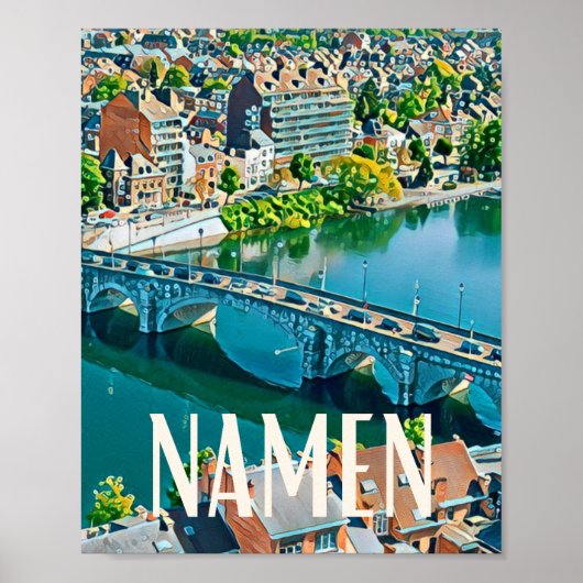 Affiche Namur Belgique写真ヴィンテージ ポスター (正面)