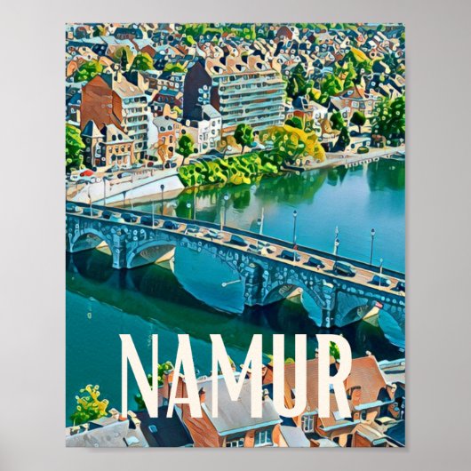 Affiche Namur Belgique写真ヴィンテージ ポスター (正面)
