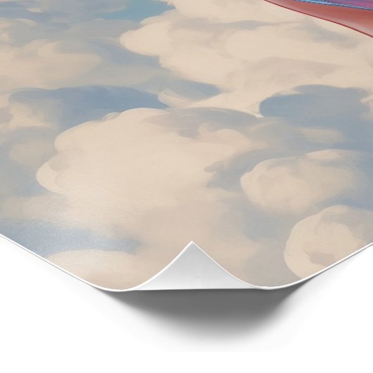 Affiche Pin-Up Cheveux Arc-en-Ciel dans les Nuages ポスター (コーナー)