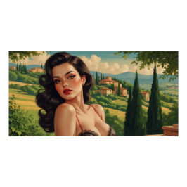 Affiche Pin-up Italienne en Toscane ポスター