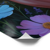 Affiche Pin-Up Rousse dans un Champ de Fleurs  ポスター (コーナー)