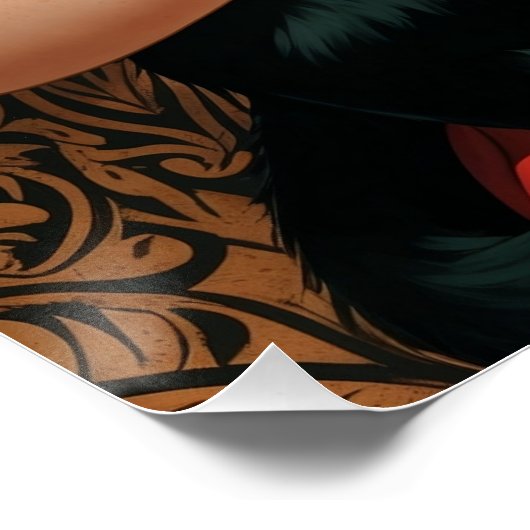 Affiche Pin-up Rousse et Chat Noir ポスター (コーナー)