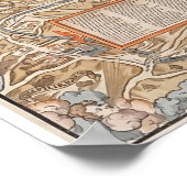 Affiche Plan Ancien Paris Truschet et Hoyau 1553 ポスター (角)