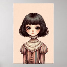 Affiche portrait de jeune fille ポスター