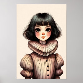 Affiche portrait de jeune fille ポスター