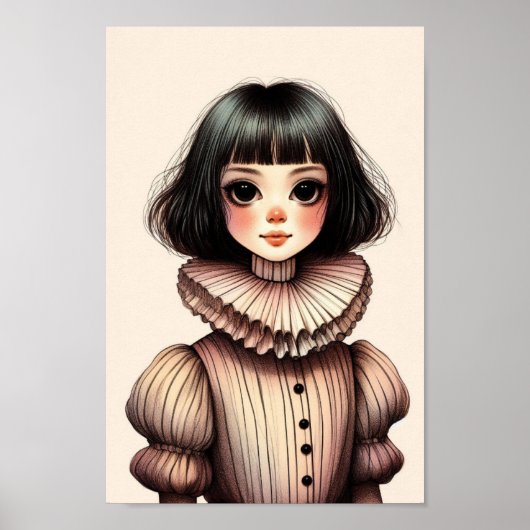 Affiche portrait de jeune fille ポスター (正面)