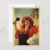 Affiche rétro - pub - vintage - vin - ポストカード (正面/裏面)