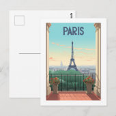 Affiche rétro - voyage - vintage - Paris ポストカード (正面/裏面)