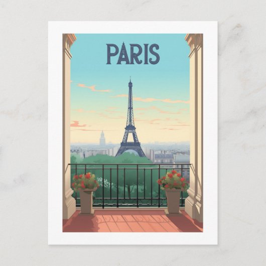 Affiche rétro - voyage - vintage - Paris ポストカード (正面)