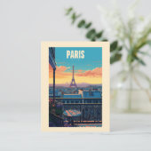 Affiche rétro - voyage - vintage - Paris ポストカード (スタンド正面)
