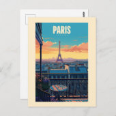 Affiche rétro - voyage - vintage - Paris ポストカード (正面/裏面)