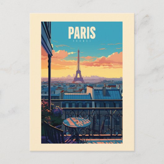Affiche rétro - voyage - vintage - Paris ポストカード (正面)