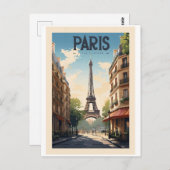 Affiche rétro - voyage - vintage - Paris ポストカード (正面/裏面)