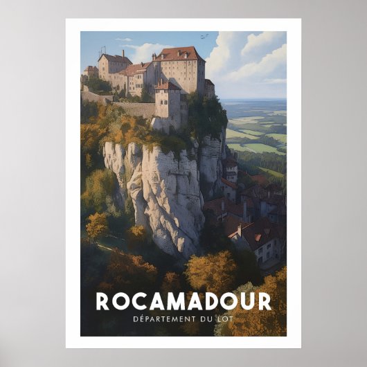 Affiche Rocamadour – フランス – ディパルトメントデュロト –  ポスター (正面)