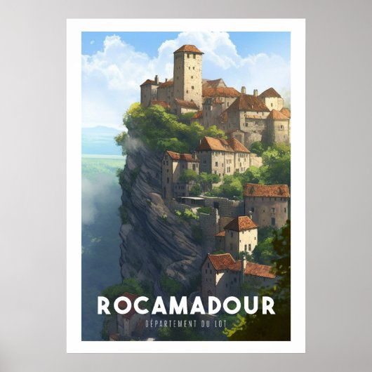 Affiche Rocamadour – フランス – デパルトメントデュロト ポスター (正面)