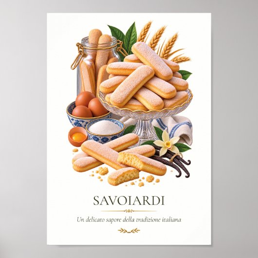 Affiche Savoiardi – Vintage Italian Dessert ポスター (正面)