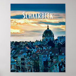 Affiche Schaerbeek Belgique写真ヴィンテージ ポスター
