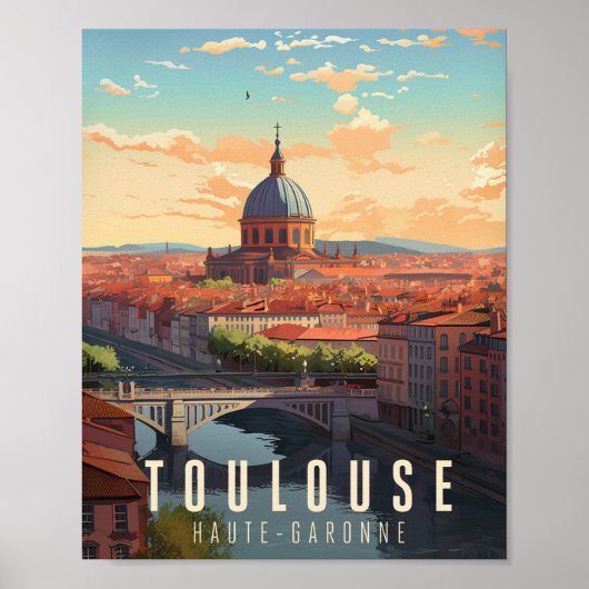 Affiche Toulouse - France - illustration ポスター (正面)