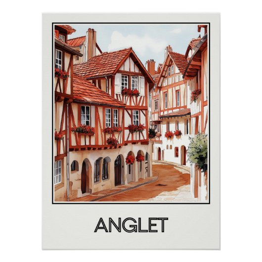 Affiche vintage Anglet, charme basque ポスター (正面)