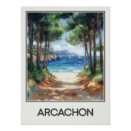 Affiche vintage Arcachon, évasion sur la côte atla ポスター