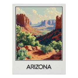 Affiche vintage Arizona, paysages du Far West ポスター