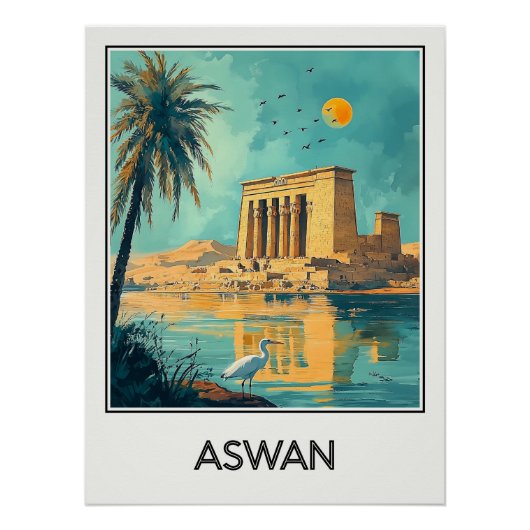 Affiche vintage Aswan, mystère du Nil ポスター (正面)