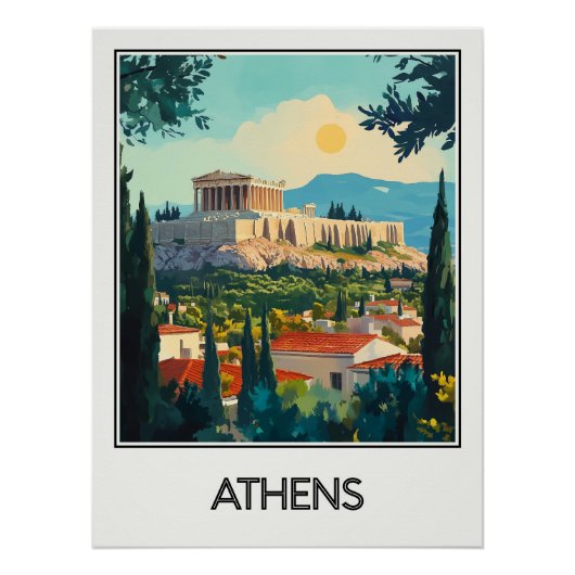 Affiche vintage Athens, splendeur de l’Acropole ポスター (正面)
