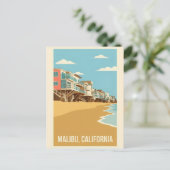 Affiche Vintage Malibu California ポストカード (スタンド正面)
