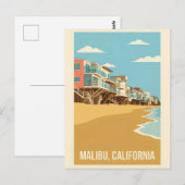 Affiche Vintage Malibu California ポストカード (正面/裏面)