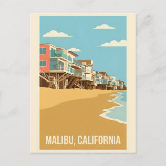 Affiche Vintage Malibu California ポストカード