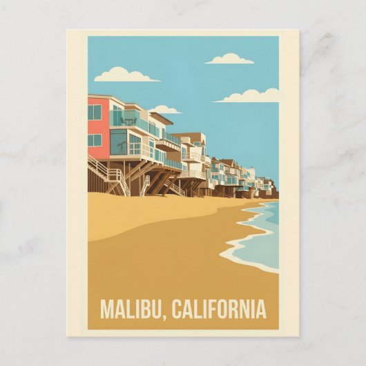 Affiche Vintage Malibu California ポストカード (正面)
