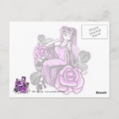 "Affinity" Pink Rose Fairy Art Avery Postcard ポストカード (裏面)