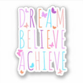 Affirmation Butterfly Dream Believe Achieve シール (正面)