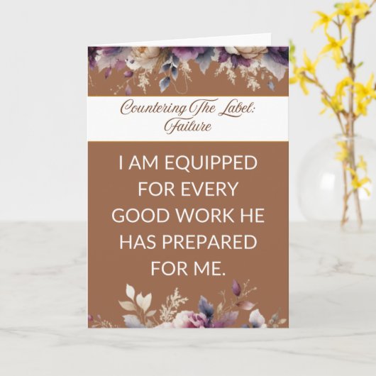 Affirmation card mental wellness for her - Beige カード (黄色い花)