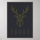 Affirmation poster of an origami deer trust ポスター (正面)